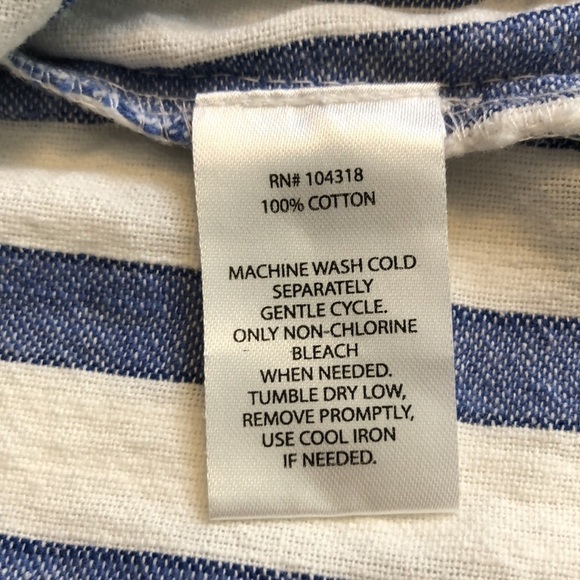 Derek & Heart Shoulder Strap Blue/White Stripe Mini Dress Size L - Picture 9 of 10